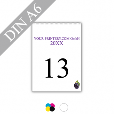 Wandkalender | 135g Bilderdruckpapier weiss | DIN A6 | 13 Blatt | 4/0-farbig